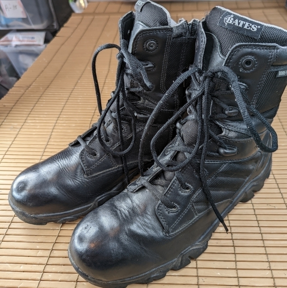 BATES Men's Size 13 GX-8 SIDE ZIP GORE-TEX WATERPROOF COMBAT BOOTS E02268 BLACK